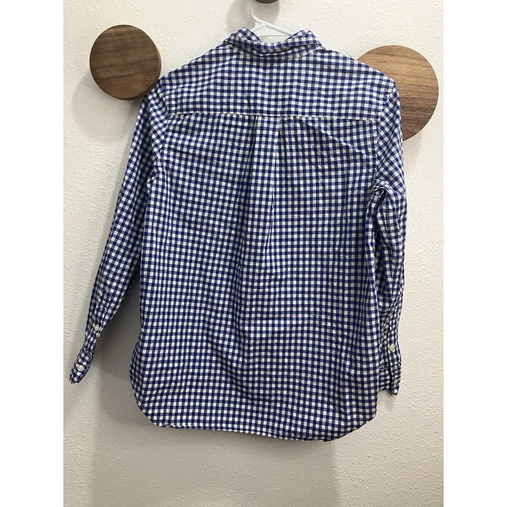 Ralph Lauren Blue White Gingham Dress Shirt Boys‎ 14-16 Button Down Pink Pony